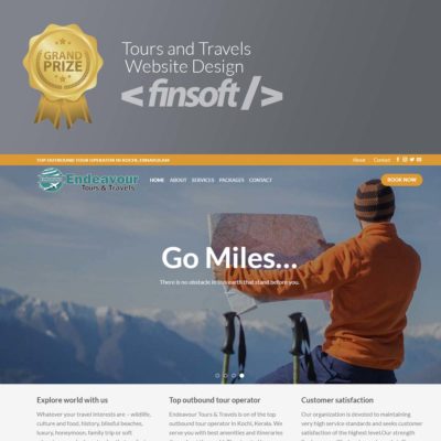 Endeavour tour and travel website design service Edapally Kalamassery